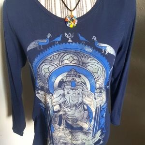 Lucky Brand India Elephant Buddha longsleve